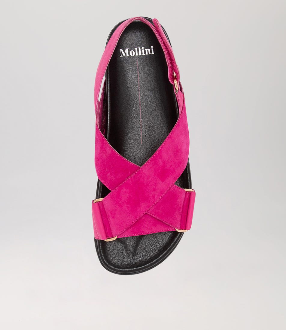 Haylow Fuchsia Leather Suede Sandals BS
