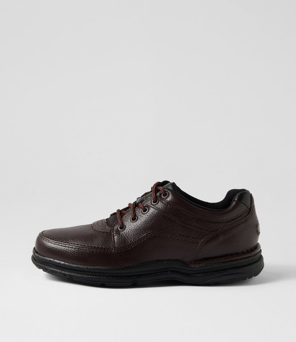 World Tour Classic Mens Brown Tumble Leather Lace Up Shoes display picture 2