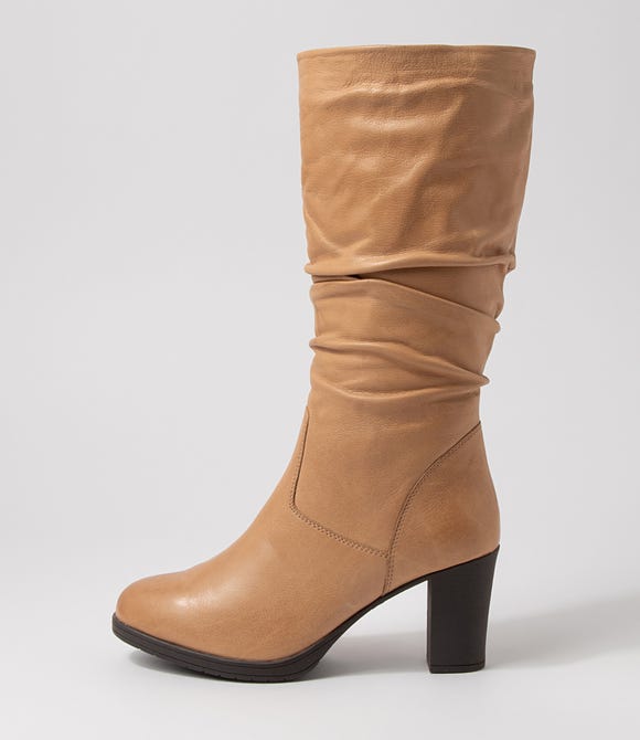 BARMAH CAMEL LEATHER CALF BOOTS