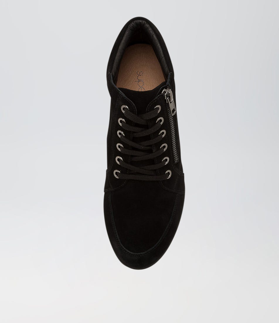 Even Black Leather Lace Up Boots