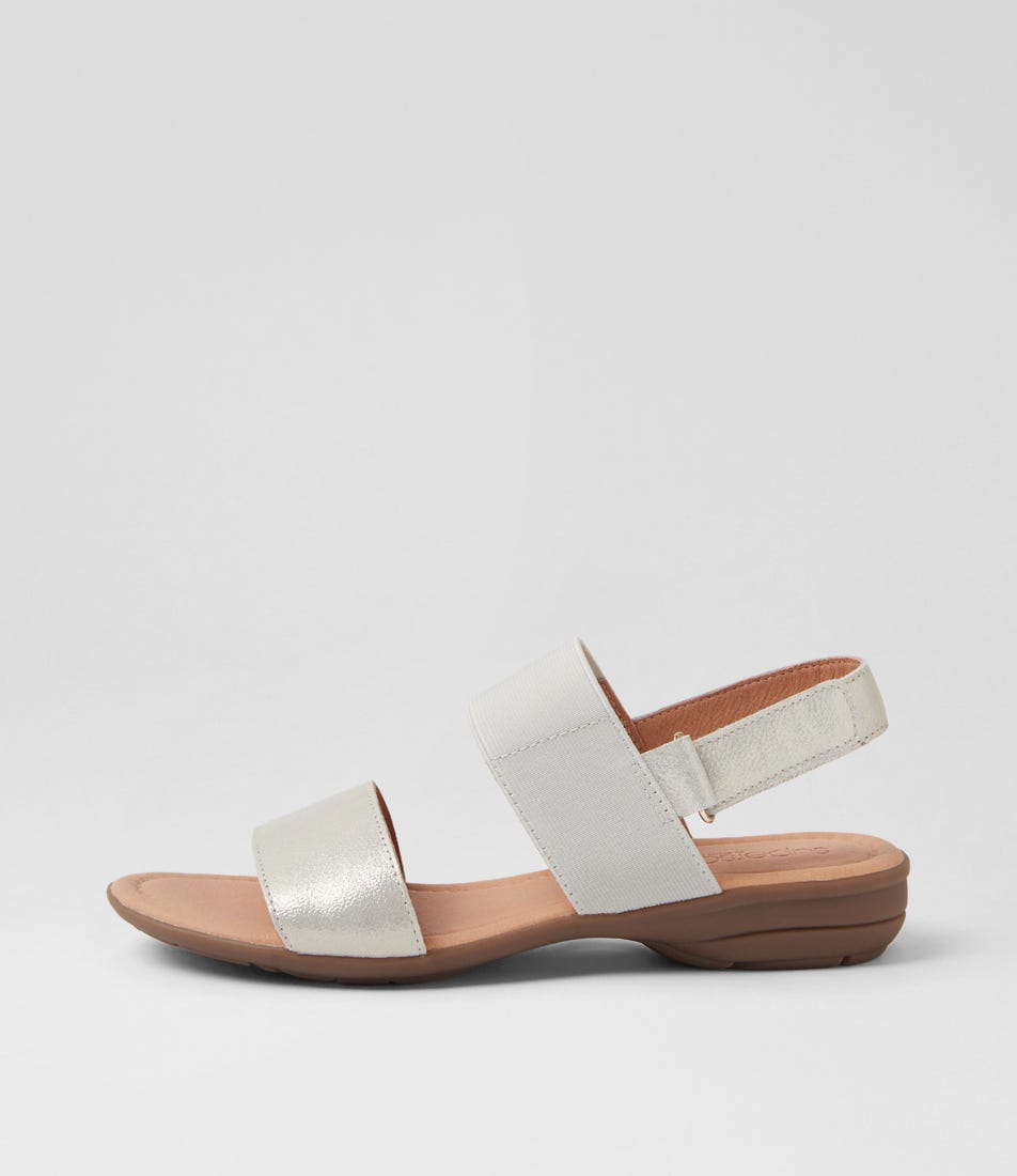 Brontie Platinum Suede Elastic Sandals