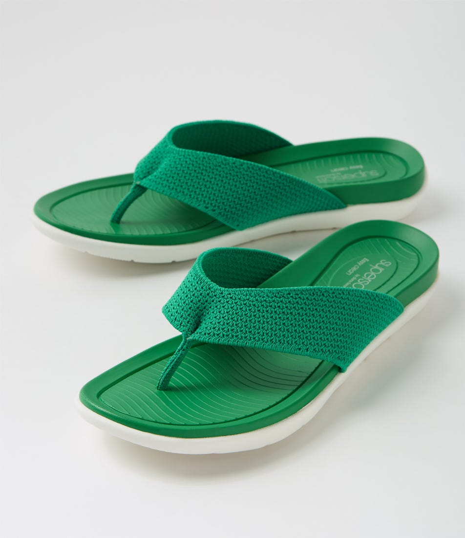 Edans Emerald White Knit Sandals