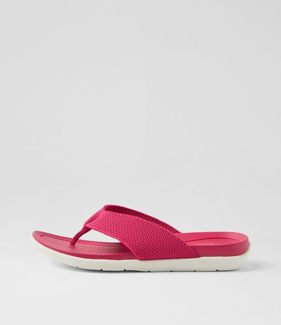 Edans Fuchsia White Knit Sandals