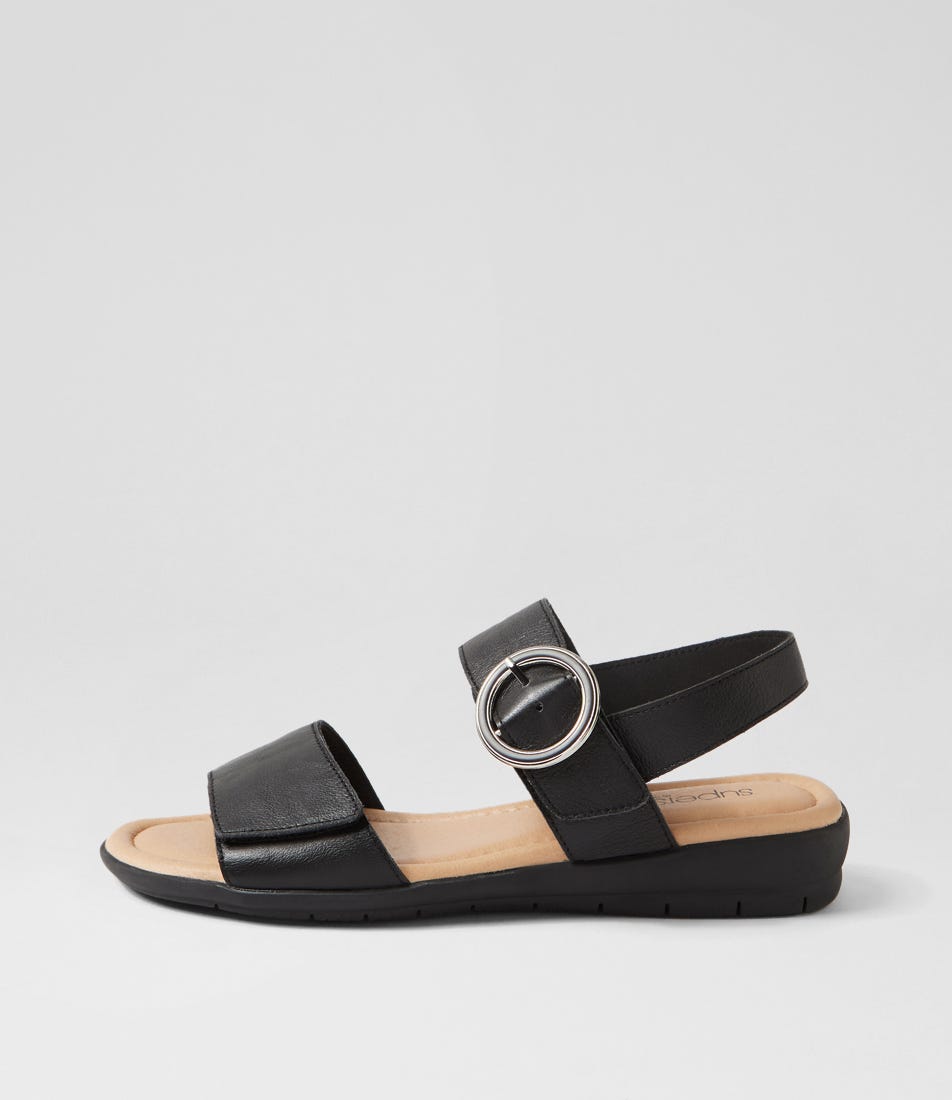 Fefee Black Leather Sandals