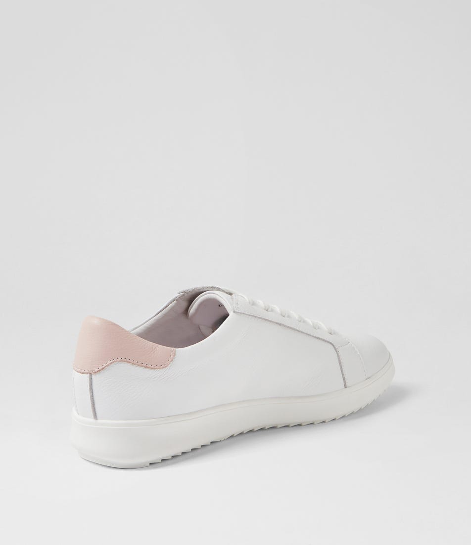 Zutter D White Dusty Pink Leather Sneakers