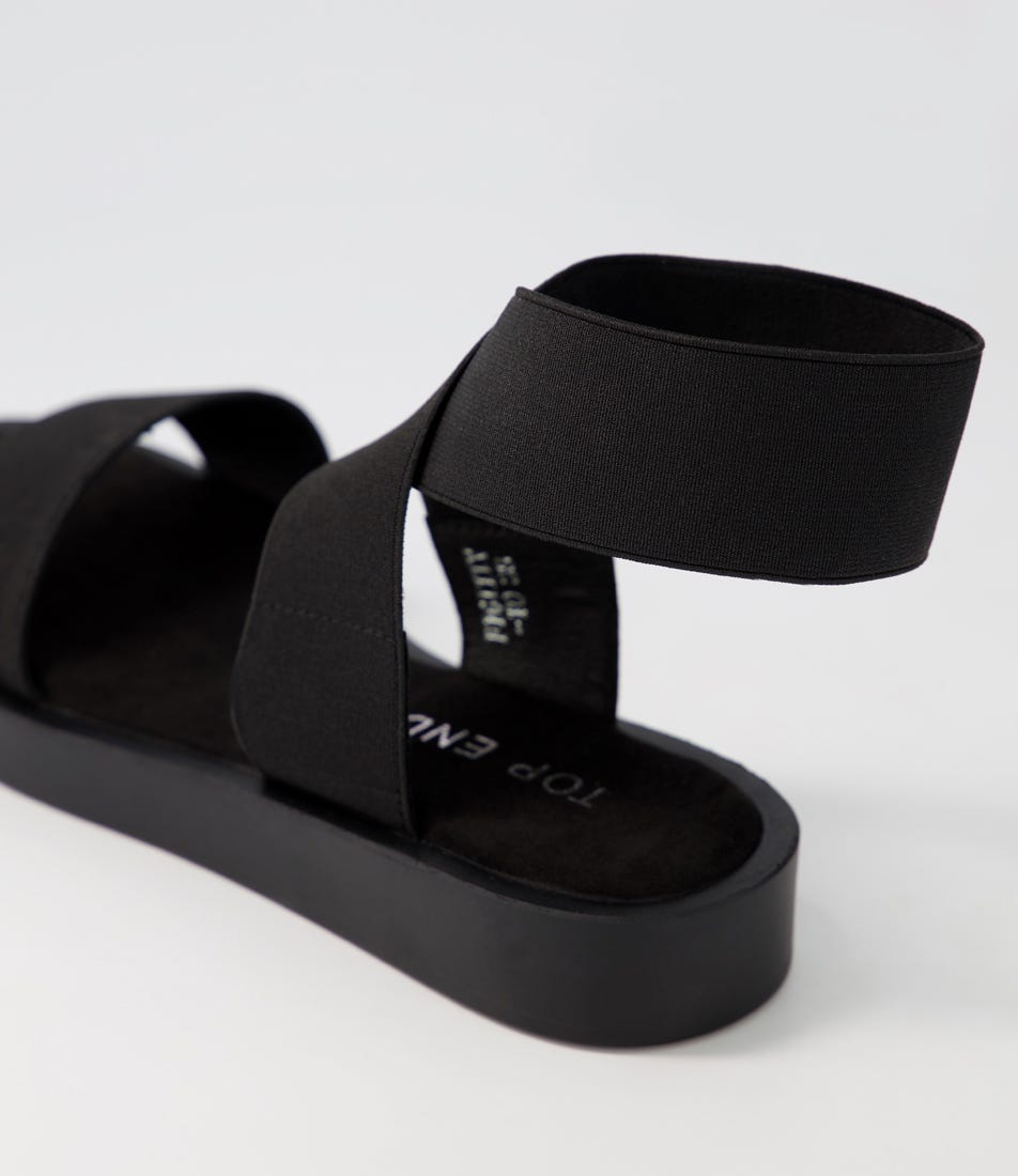 Figitty Black Elastic Sandals