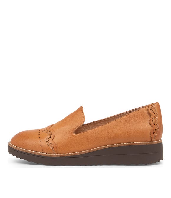 ORCHIDY Dark Tan Leather Loafers CS