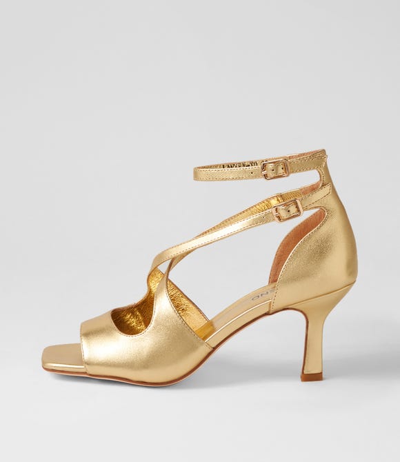 Lanyey Old Gold Leather Sandals