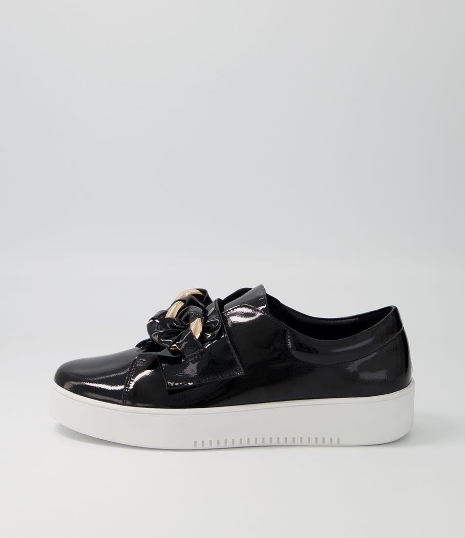Layyah Black Patent Leather Sneakers WS