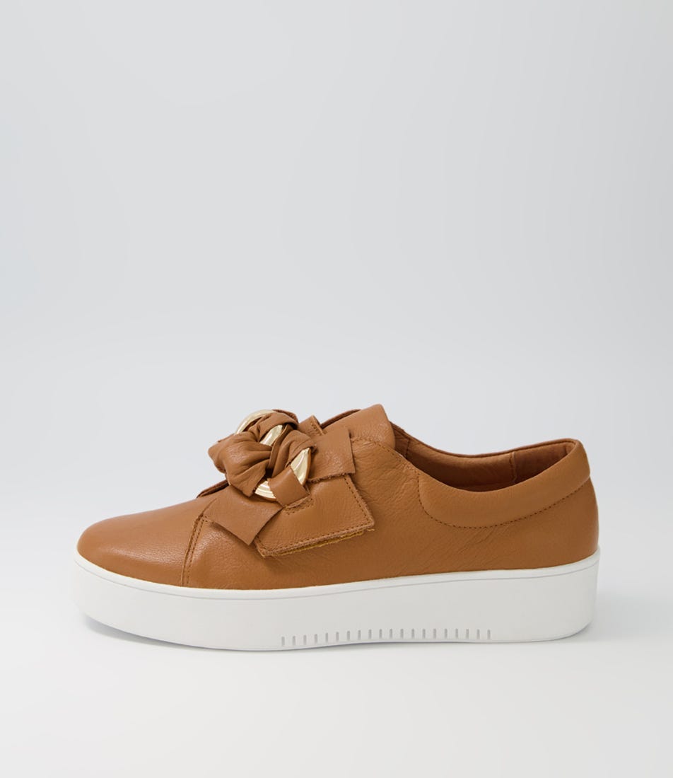 Layyah Dark Tan Leather Sneakers WS