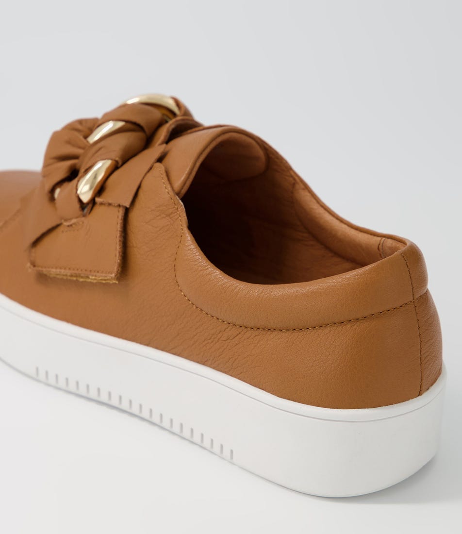 Layyah Dark Tan Leather Sneakers WS