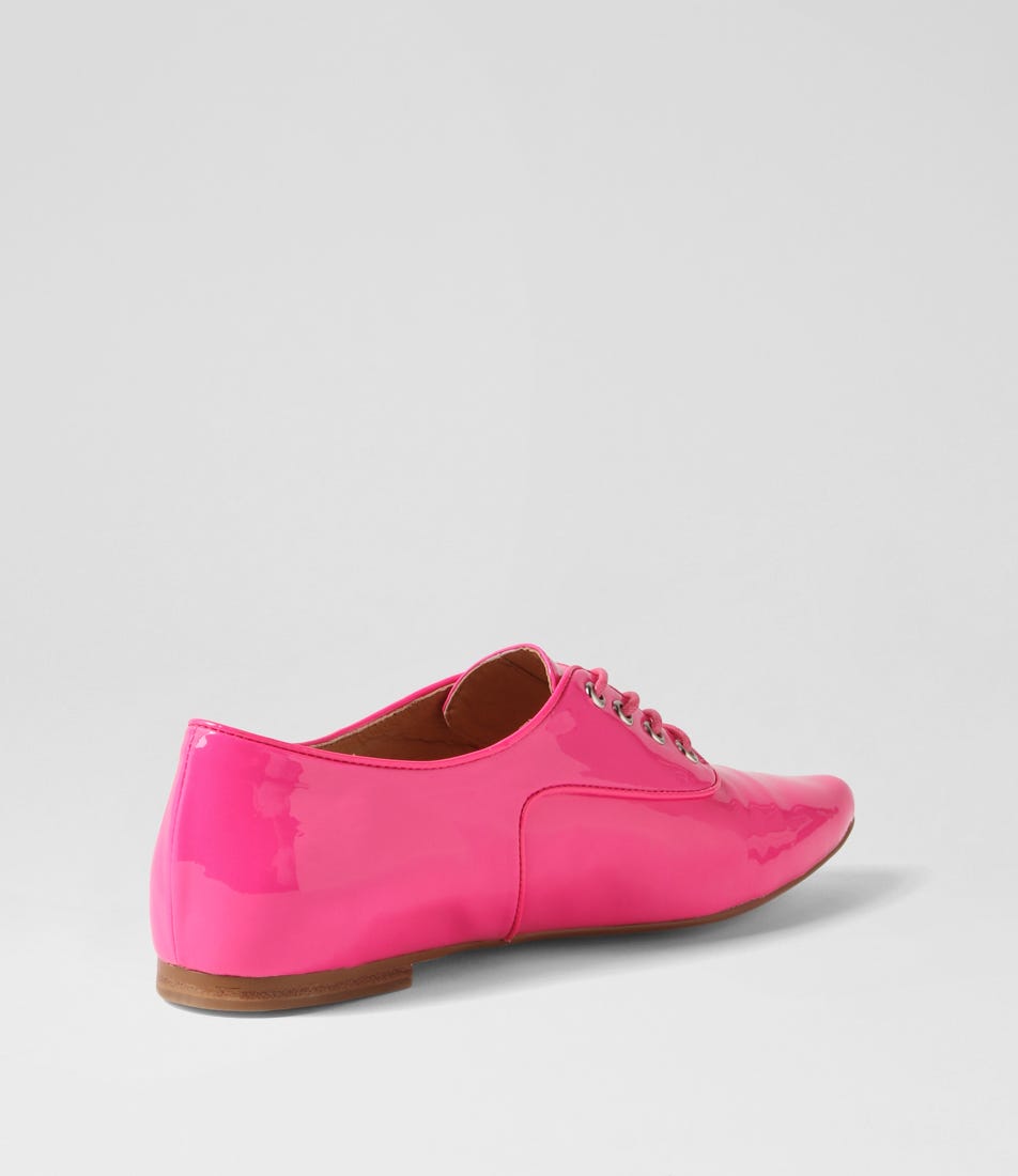 hot pink patent leather dress TOP END Surena Lace Up Flats Black dress shoes