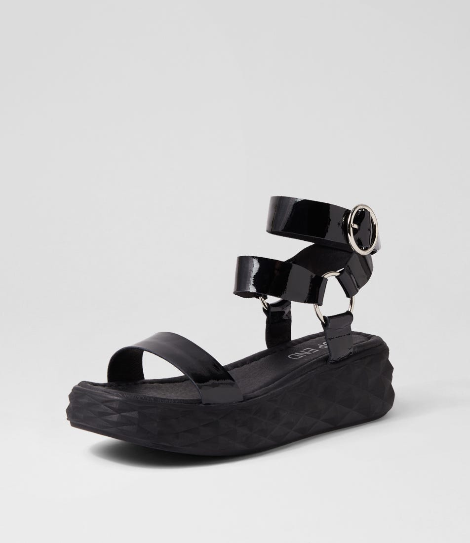 Rezso Black Patent Leather Sandals
