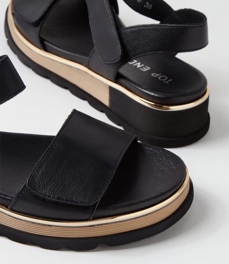 Ulissa Black Leather Sandals
