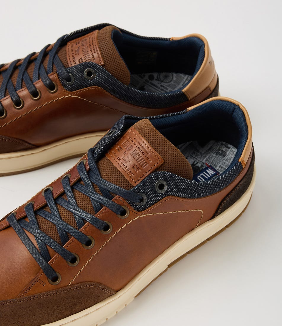 Dravis Tan Leather Sneakers