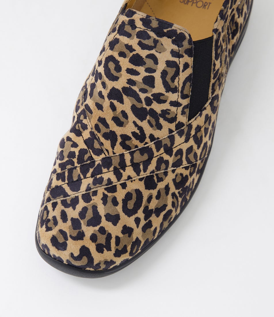 Bells Flats Java Flats Java Xf Camel Leopard Suede Flat Shoes