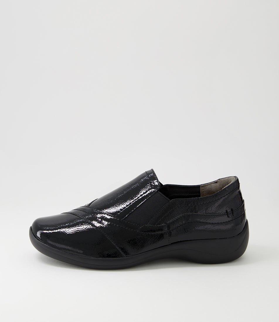 Java Xf Black Patent Leather Flat Shoes | Shop Online at Mathers