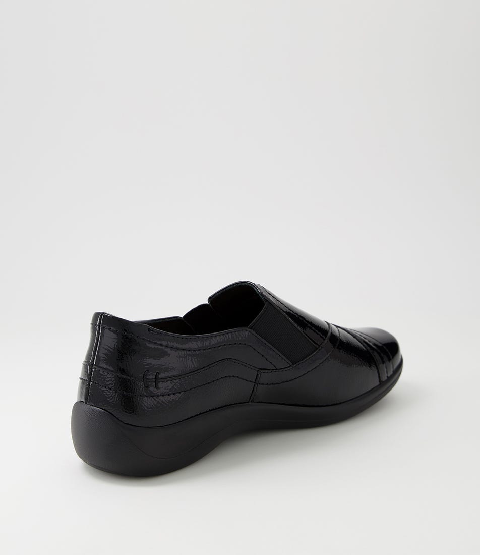 Java Xf Black Patent Leather Flat Shoes | Shop Online at Mathers