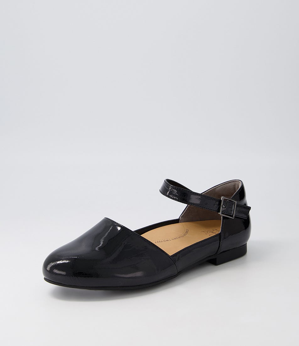 Cavalcade Xf Black Patent Leather Flat Shoes