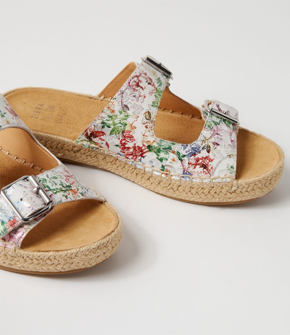 Kapila W Wild Flower Leather Espadrilles