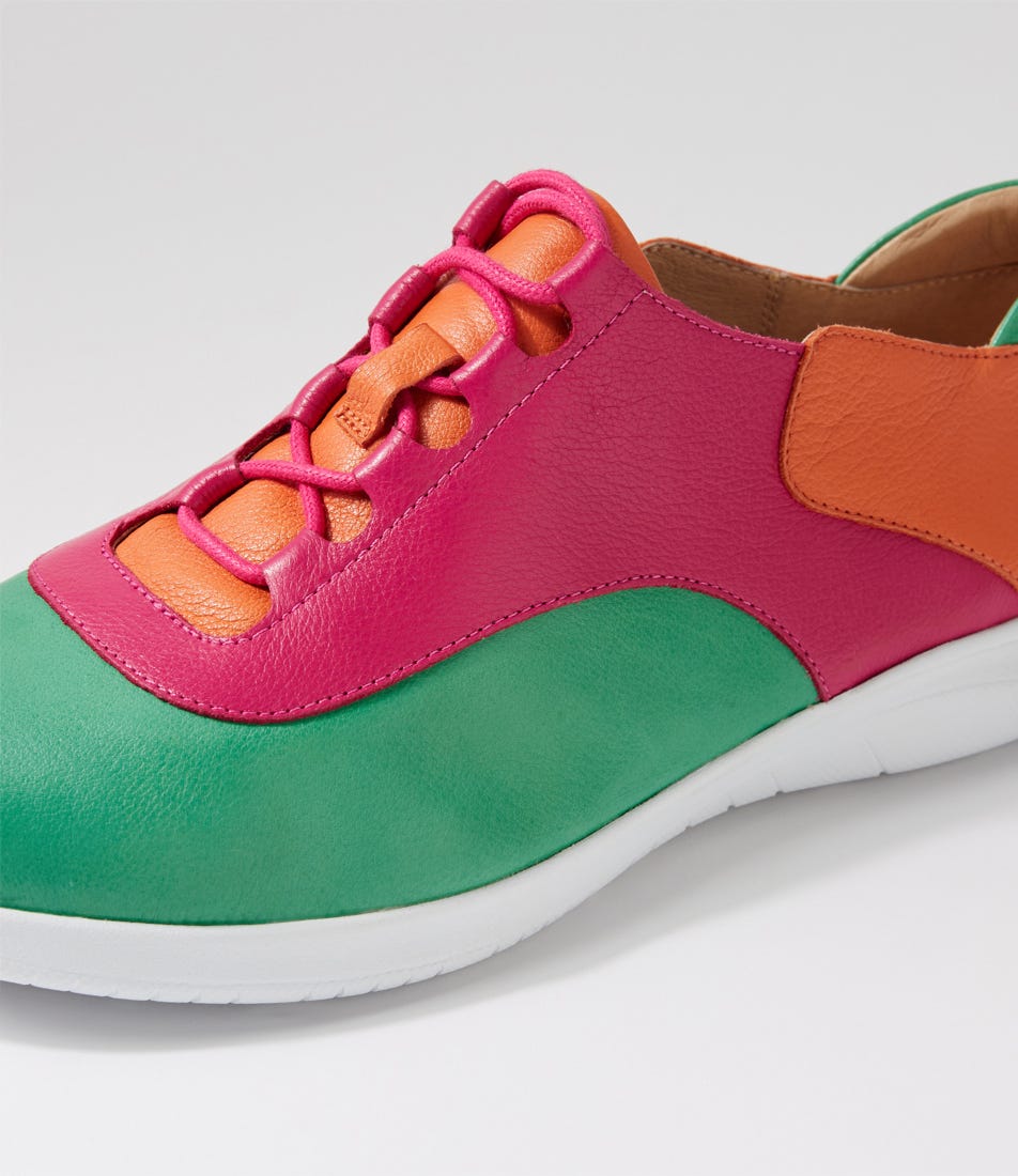 Fulvin Xf Emerald Fuchsia Multi Leather Sneakers