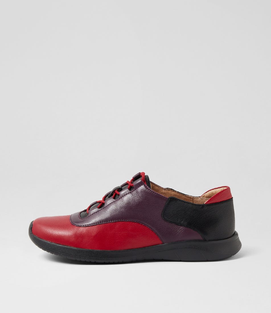 Fulvin Xf Dark Red Purple Multi Leather Sneakers