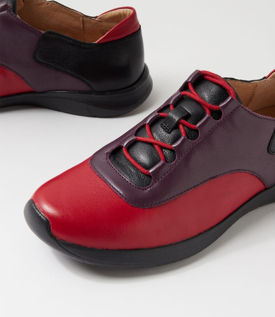 Fulvin Xf Dark Red Purple Multi Leather Sneakers