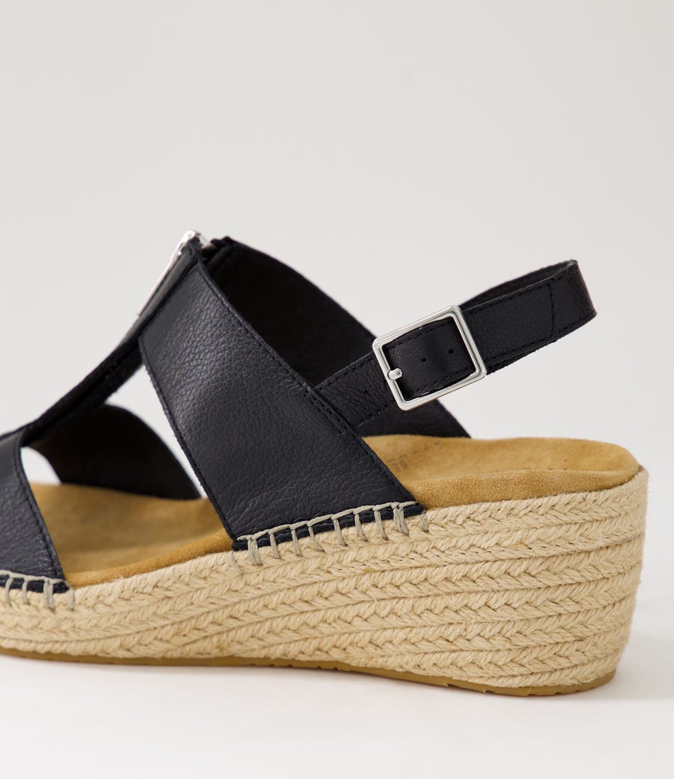 Kipta Xw Black Leather Sandals