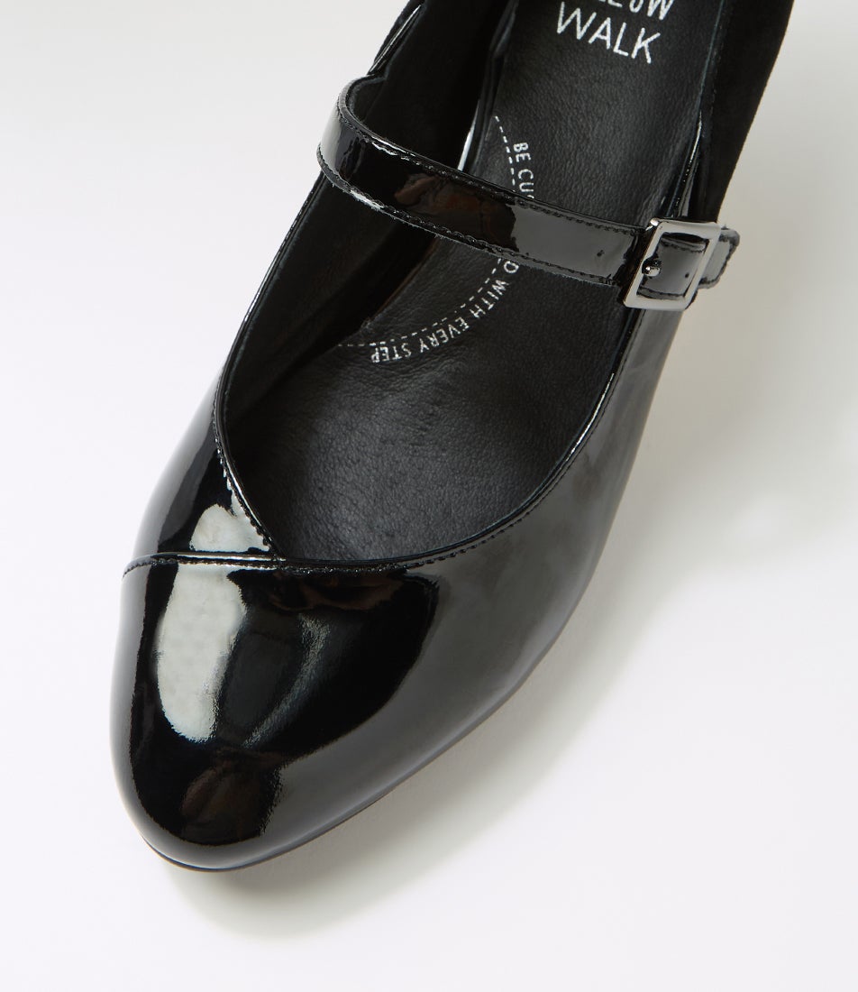 Trell Colors Trell Xw Black Patent Suede Mary Jane Heels