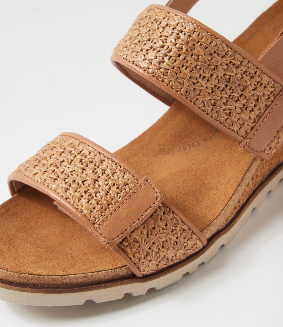 Kift Kift W Coffee Synthetic Raffia Sandals