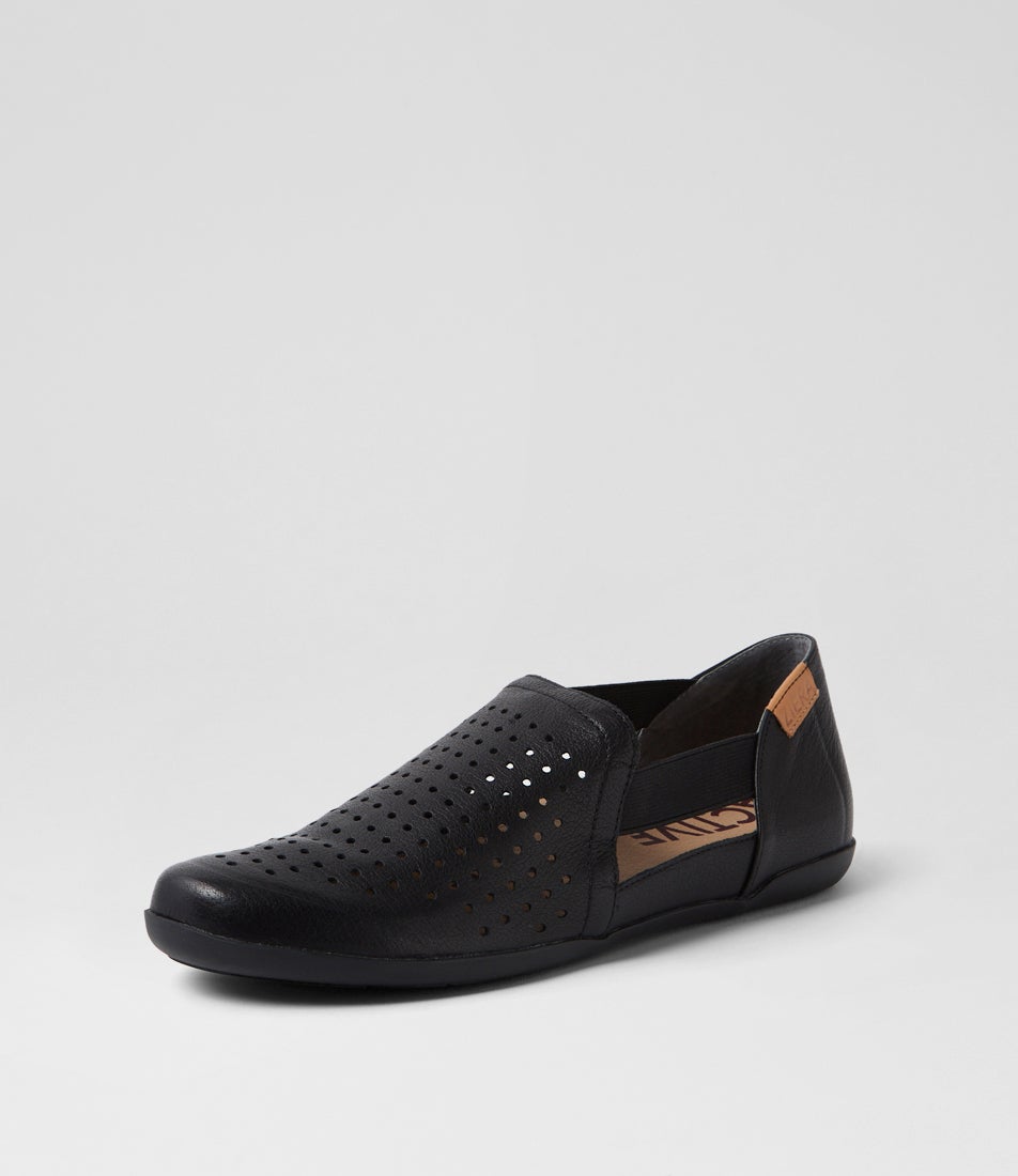 Loppy Tablet Loppy W Black Leather Flat Shoes