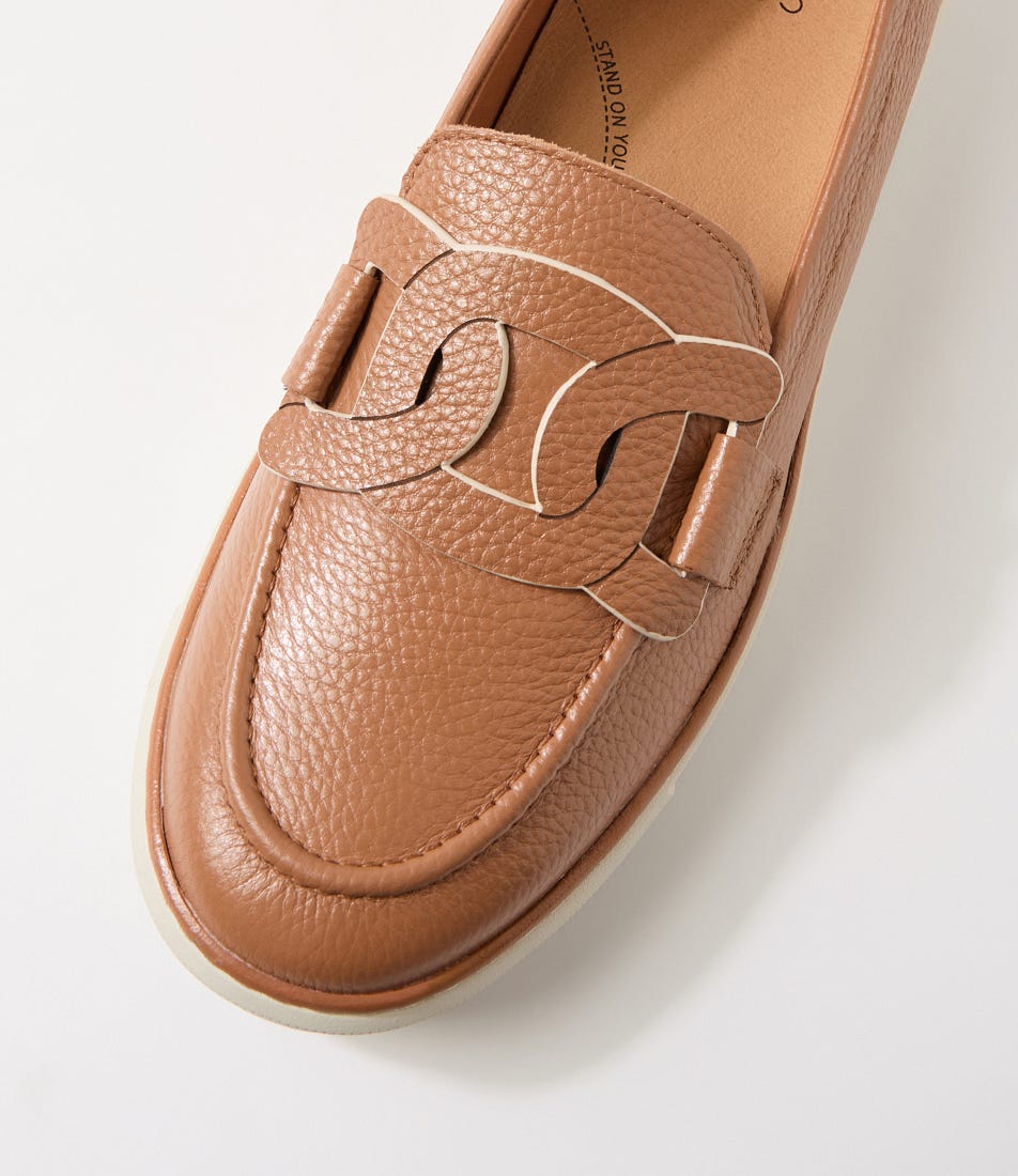 Kalbert W Dark Tan Almond Leather Sneakers