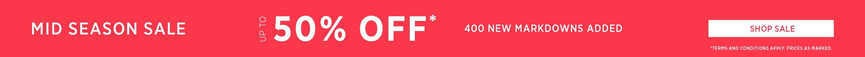MID SEASON SALE 50% OFF | SHOP NOW